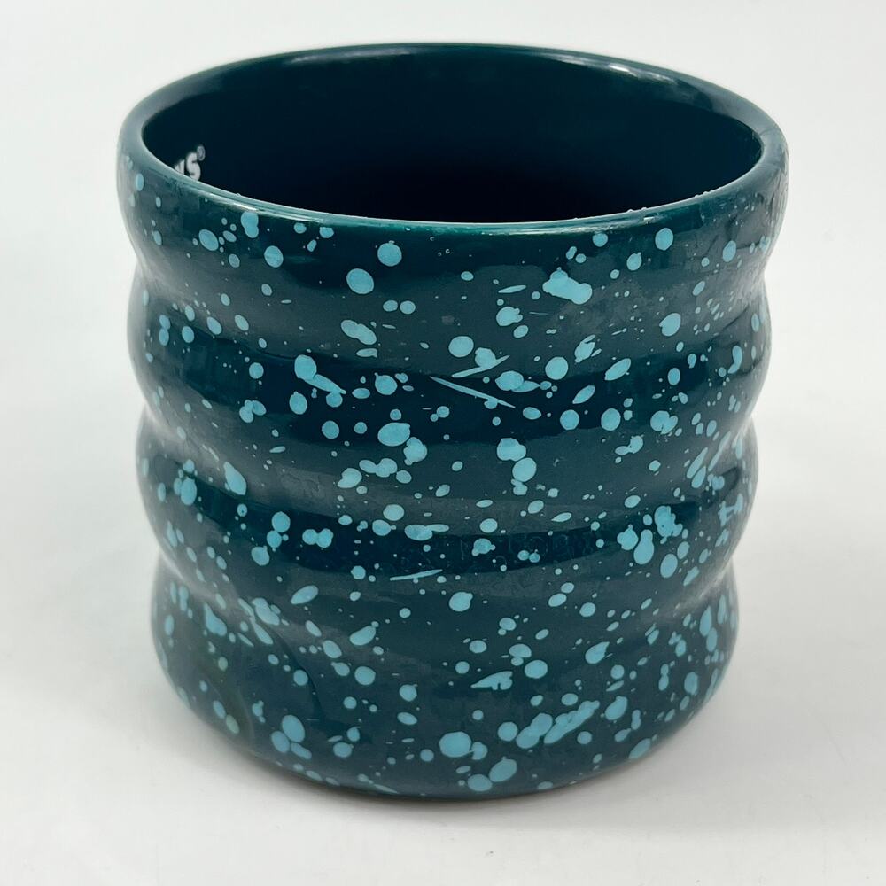 Starbucks 2023 Blue Ribbed Mug 12oz Ceramic Speckled Handle Coffee Cup Modern - Picture 2 of 8